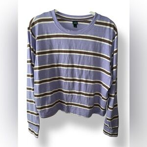 Wild Fable Lavender Striped Long Sleeve Shirt